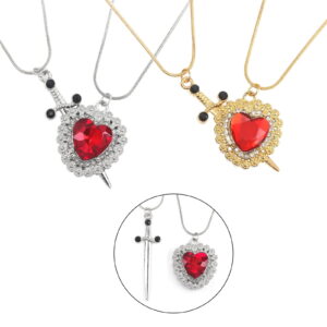 Cadenas Pareja Corazon Con Espada Daga